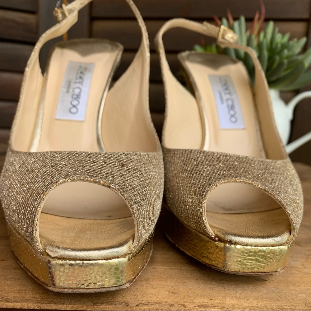 Jimmy Choo Nova Platform Peep Toe Shoes 9 - Picture 10 of 11